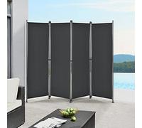 Pared divisoria/Biombo 215 x 170 cm Negro Biombo Exterior Mampara Toldo Protector Separador de Espacios