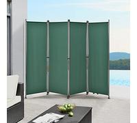 Pared divisoria/Biombo 215 x 170 cm Verde Oscuro Biombo Exterior Mampara Toldo Protector Separador de Espacios