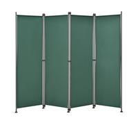 Pared divisoria / biombo modica poliéster 215 x 170 cm verde oscuro [pro.tec]