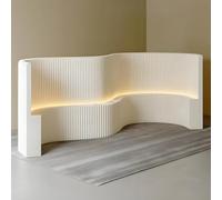 Pared divisoria plegable con tira de luz LED, divisor de habitación para dormitorio, sala de estar, oficina, cubículos, espacio de estudio, solución de privacidad temporal