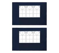 Pared Lateral de Carpa para Fiestas, 2 Piezas con Ventana, PE Resistente a los Rayos y Al Agua, Fácil Instalación y Fijación Estable, Uso en Exteriores Durante Todo el Año, el (Azul)