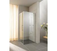 Pared lateral de Kermi PASA XP TWD 10018, PXTWD10018VPK, Color: Plata Alto Brillo Vidrio Real Claro Limpio