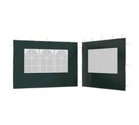 Pared Lateral Tienda Recepción 2 Paneles PE con Ventana Verde | Polietileno repelente al agua, fijación autoagarrante, ventanas decorativas, uso exterior, entrega 2 paneles