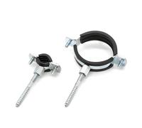Pared Montaje Techo Montaje Tubo Soporte Abrazadera de soporte de tubo, colgador de anillo dividido resistente con tornillo y tubo de expansión, Clips de Metal for montaje en techo y pared, 2 uds.