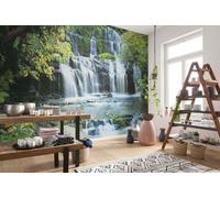 Pared Mural Caídas en El Bosque Foto Pintado Gigante Verde Decoración Cascada