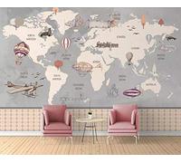 Pared Papel 3D Papel Pintado Murales Mapa Del Mundo Dibujado A Mano Náutico Globo Aerostático Dormitorio Sala Tv Fondo Decoración de Pared decorativos Murales