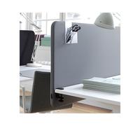 Pared separadora acústica para mesa estándar con esquinas redondeadas altura 650 mm, textil