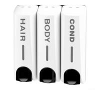 Pared Shampoo Acondicionador Gel Baño Pared Shampoo Acondicionador | 3 contenedores separados, etiquetas claras, plástico ABS , para ideal hoteles y gimnasios