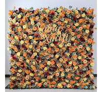 Pared verde estilo bosque. Fondo de pared con flores seda realistas en 5D: panel floral artificial alta densidad para arcos ceremonias boda y decoraciones