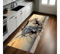Paredes 3D Alfombras de Cocina Animales Elefante Antideslizante 60 x 180 cm Tapete Resistente al Aceite para Cocina, Baño y Sala de Estar