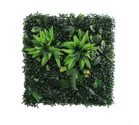Paredes de plantas artificiales, paneles de pared de flores artificiales, 50 x 50 cm, tapete de seto de vegetación para decoración de interiores y exteriores (C)