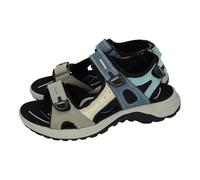 Paredes VP22176 Sandalias Mujer, Color Azul y salmón, Piso de Goma y Velcro para Ajustar al pie, Ideales para Usar en Verano Mujer Sandalias Azul-SALMÓN 38