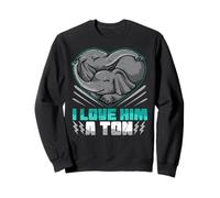 Pareja a Juego I Love Him A Ton Elefante Juego de Palabras Animal Divertido Sudadera