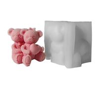 Pareja abrazando oso molde de silicona, lindas formas de velas, silicona flexible, hermosas formas ornamentales para hacer piedras difusoras de velas
