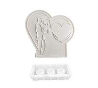 Pareja Amor Corazón Candelabro Silicona Base de Vela Molde de Sexo de Velas Hacer Moldes Gyps Decoración de Oficina Moldes Molde de Silicona Reutilizable