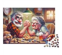 Pareja Anciana Pulso Rompecabezas de 1000 Piezas para Adultos Abuela Abuelo Pulso Premium Grueso Resistente Vibrante Desafiante Alivio del Estrés 70x50cm/1000pcs