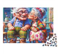 Pareja Anciana Puzzle de 1000 Piezas Puzzle para Adultos Escena de Amor Papel Relajante Hogar 52x38cm/1000pcs