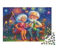 Pareja Ancianos celebra Puzzle 1000 Piezas De Cartón Grueso Rompecabezas Anti Estrés Adultos para Juego De Rompecabezas De Fiesta como Regalo Original 70x50cm/1000pcs
