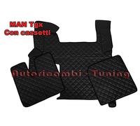 Pareja De Alfombrillas + Funda De Piel Sintética Negra MAN TGX Cambio Manual