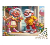 Pareja de Ancianos 1000 Piezas Fantasía Rompecabezas En Cartón Resistente para Adolescentes 12-18 Años Habilidad Lógica Juego De Fiesta Mejor Regalo para Los De Rompecabezas Adolescentes 70x50cm