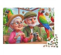 Pareja de Ancianos Birding Rompecabezas Clásicos 1000 Pieza S Adultos Niños Imposible Desafío Idea De Regalo Decoración 38x26cm/1000pcs