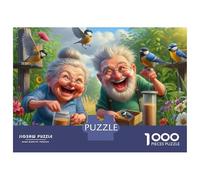 Pareja de Ancianos Feliz 1000 Piezas Puzzle para Adultos Puzzle Cartón Extra Grueso - Antiestrés Y Viajes, Entrena El Cerebro para 12+ Años 52x38cm/1000pcs