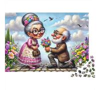 Pareja de Ancianos romántica 1000 Pieza Stock De Cartas Premium Rompecabezas Conjunto para Adultos Desafío Juego Educativo Presente Divertido Paquete De Valor 70x50cm/1000pcs