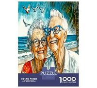 Pareja de Ancianos y Playa 1000 Piezas Set De Felicidad conyugal Atemporal Puzzle Premium, Cartón Resistente - DIY Super Divertido para La Familia, Decoración, Regalo De Cumple Ideal 52x38cm/1000pcs