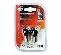 Pareja De Bombillas Cromadas De Flecha Naranja 12V 21W 1 Filamento PY21W BAU15S