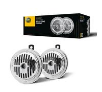 Pareja De Claxon 12V HELLA Con Rejilla Cromada + Relé ECE R28 118 dB(A)