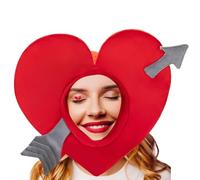 Pareja de corazón, sombrero de corazón de San - San Love Shape Hat Cartoon,Proppetti di perdices divertidos Decoraciones para fiestas, vestidos para disfraces cosplay de novedad para adulto