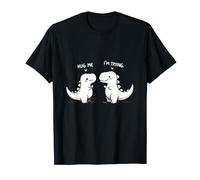 Pareja de dinosaurios T-Rex Hug Me Día de San Valentín Divertido Niñas Niños Camiseta