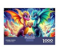 Pareja de dragón Colorido Puzzle De 1000 Piezas - Papel Reciclado & Relajante mítica Bestia cósmica - A Partir De 12 Años 70x50cm/1000pcs Regalo De Cumpleaños