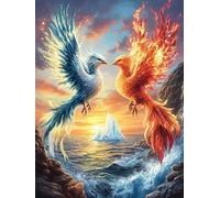 Pareja de Fénix en el Cielo ardiente Puzzle 500 Piezas Papel Mayores Terapia Ocupacional Alivio Estrés Tiempo Libre En Casa Regalo Original 500 PCS