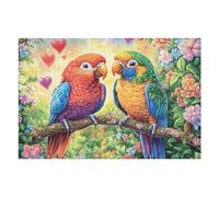 Pareja de guacamayos Puzzles 1000 Piezas Impossible 3D Twigs Flora Foliage Rompecabezas para Adultos Desafío Intelectual Estera Portátil DIY Moderno Creativo 1000 PCS