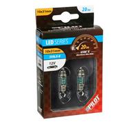 Pilot LA_58384 - Bombilla SV8,5-8 para luz interior de coche (12 V, 3 LED, 10 x 31 mm), color blanco