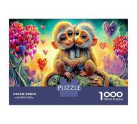 Pareja de lémures del Lado del árbol 1000 Piezas Puzzle Enlace & Juego De Ingenio Vista Primate Juguetón - para Adultos 52x38cm/1000pcs Regalo De Cumpleaños