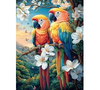 Pareja de Loros en el jardín del Amor Rompecabezas 500 Piezas Cartón para Parejas Actividad Hacer En Grupo Ejercicio Mental para Reyes Magos Detalle Cumpleaños 500 PCS