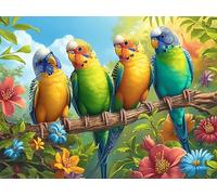 Pareja de Loros en Rama Rompecabezas 1000 Piezas Cartón para Parejas Animales fantásticos Vibrantes Actividad Tiempo Libre Terapia Relajación Decoración Salón Regalo Sorpresa 1000 PCS/75x50cm