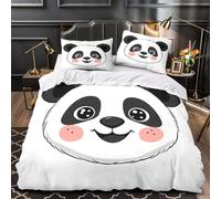 Pareja de pandas abrazándose Funda de Edredón Impresión 3D Juego de 3 Piezas incluye Fundas de Almohada Lavables Ilustración de dibujos animados Funda Edredon for Adolescentes Double（200x200cm）