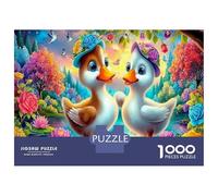 Pareja de Pato Floral 1000 Piezas Puzzle Familiar - Cartón Resistente & Puzzle Mindfulness Vista jardín - Regalo De Mudanza 70x50cm/1000pcs para Adultos Y Niños