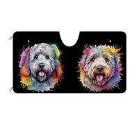 Pareja De Perros Bouvier Des Flandres Protección Solar para El Parabrisas Portátil Parasol Coche Delantero Protección Rayos UV Parasol para Parabrisa Universal para Todoterreno Furgonetas SUV M
