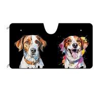 Pareja De Perros Parson Russell Terrier Parasol para Parabrisa Protección Rayos UV Paraguas Luna De Coche Plegable Parasol Coche Delantero Universal para SUV Todoterreno Vehículos M