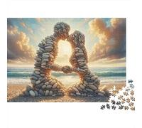 Pareja de Piedra romántica Puzzle 1000p Adultos Y Jóvenes Muy Difícil Juego De Lógica Producto Duradero Tiempo Libre Cartón Reciclado 52x38cm/1000pcs