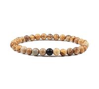 Pareja de pulseras elásticas Piedra de ojo de tigre natural Cuentas de lava negras Brazaletes Brazaletes Mujeres Hombres Yoga Energía Joyería 6 mm, estilo 16