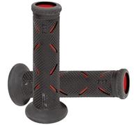 Pareja De Puños Road Progrip 717 Doble Densidad Negro / Rojo Para Moto Scooter