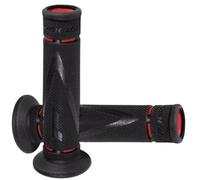 Pareja De Puños Road Progrip 838 Doble Densidad Negro / Rojo Para Moto Scooter