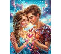 Pareja Enamorada con corazón Puzzle 300 Piezas Cartón Grueso para Adultos Y Adolescentes Ocio Doméstico Terapia Relajación Mejor Valorado Idea De Regalo 300 PCS
