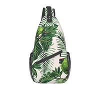 Pareja Loros Olive Blue Ocean Underwater Fish Sling Bag, Mochila de Hombro Paquete de Cofre Causal Crossbody Daypack para Mujeres Hombres Senderismo Viajes