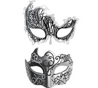 Pareja Masquerade Masquerade Set,Masquerade Masque Parejas Set - 2 de cara con pliegues ciegos enmascarados,Masques brillantes, Accesorios de Cosplay para Carnaval de Halloween